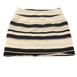 LOFT Black and‎ Cream Striped Mini Skirt